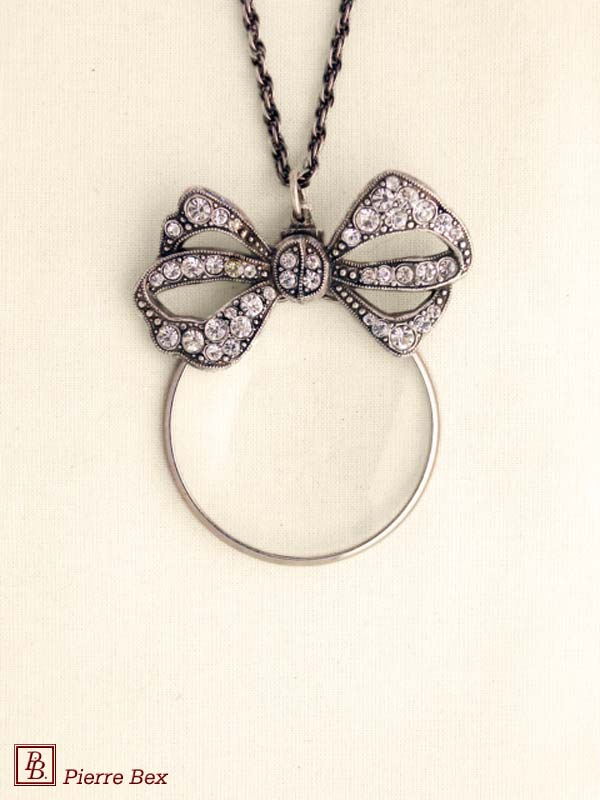 Pierre-Bex Art-Deco magnifying glass necklace bow 45033-04