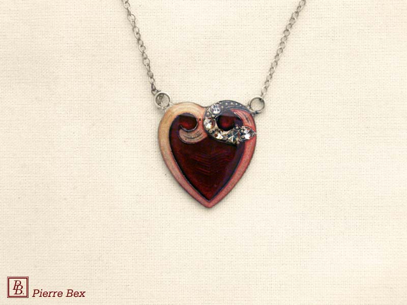 Pierre-Bex Art-Deco necklace heart 49144-08